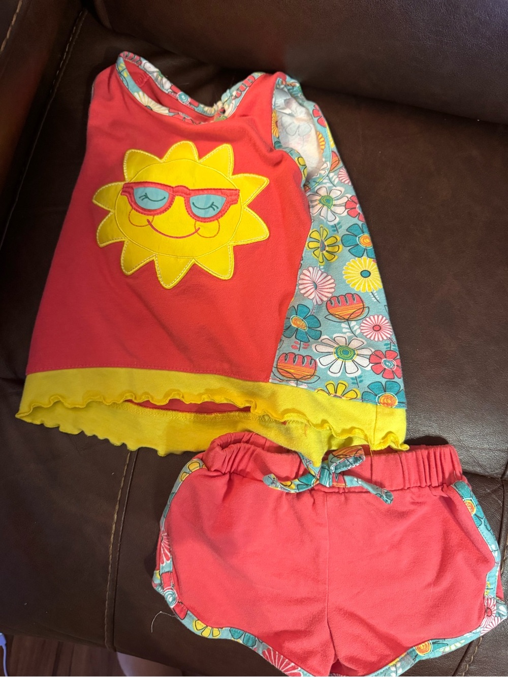 Emily Rose Coral Kids Top with shorts